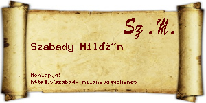 Szabady Milán névjegykártya