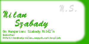 milan szabady business card